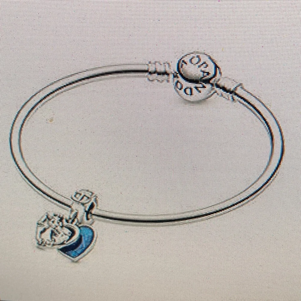 Pandora Heart Charm with Silver and Blue Details